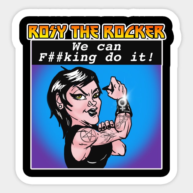 Rosey The Rocker Sticker by Biomek
